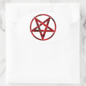 Sticker Ovale Pentagram Red Devil (Sac)