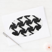 Sticker Ovale Pepita noir et blanc (Enveloppe)