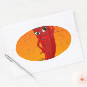 Sticker Ovale Pepper Rouge Diva Puzzle (Enveloppe)