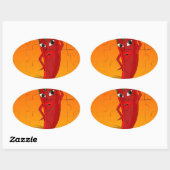 Sticker Ovale Pepper Rouge Diva Puzzle (Feuille)