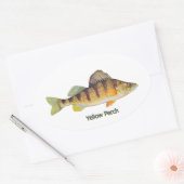 Sticker Ovale Perche jaune intitulé (Enveloppe)