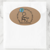 Sticker Ovale Percussion - Le monde tourne autour d'un autocolla (Sac)