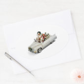 STICKER OVALE **PÈRE NOËL A UNE NOUVELLE MARCHE** NOËL (Enveloppe)