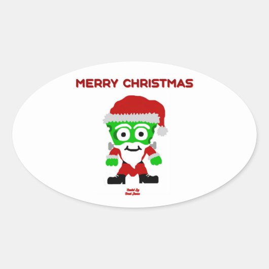 Sticker ovale père Noël FrankenCheese (Devant)