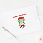 Sticker ovale père Noël FrankenCheese (Enveloppe)