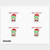 Sticker ovale père Noël FrankenCheese (Feuille)