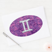 Sticker Ovale Perle comme Gemini Zodiac Symbole Camouflage numér (Enveloppe)