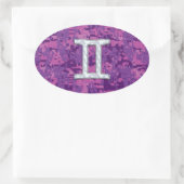 Sticker Ovale Perle comme Gemini Zodiac Symbole Camouflage numér (Sac)