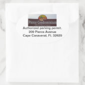 Sticker Ovale Permis de stationnement. Bâtiment 209. (Sac)