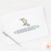 Sticker Ovale Perroquet élégant drôle (Enveloppe)