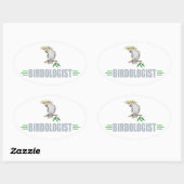 Sticker Ovale Perroquet élégant drôle (Feuille)