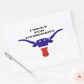 STICKER OVALE PERRY POUR LE PRÉSIDENT (Enveloppe)