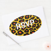 Sticker Ovale Personnalisable Pop Leopard (Enveloppe)