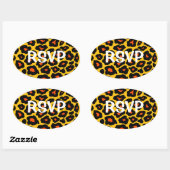 Sticker Ovale Personnalisable Pop Leopard (Feuille)