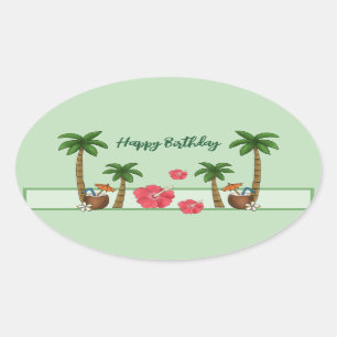 Sticker Ovale Personnalisation d'Hawaï