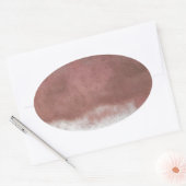 Sticker Ovale personnalisé de luxe rose et blanc (Enveloppe)
