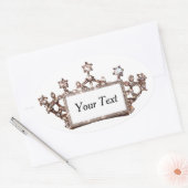 Sticker Ovale Personnalisé "Gold Tiara" (Enveloppe)