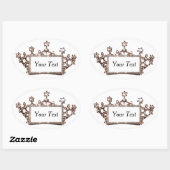 Sticker Ovale Personnalisé "Gold Tiara" (Feuille)