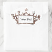 Sticker Ovale Personnalisé "Gold Tiara" (Sac)