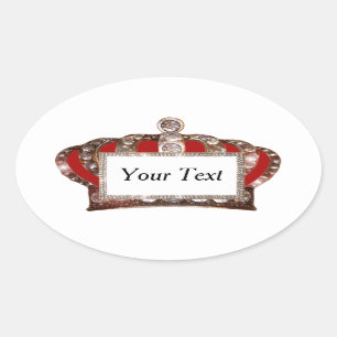 Sticker Ovale Personnalisée "couronne royale"