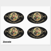 Sticker Ovale Personnalisée Notre mère de l'aide perpétuelle (Feuille)