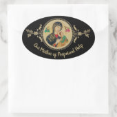 Sticker Ovale Personnalisée Notre mère de l'aide perpétuelle (Sac)