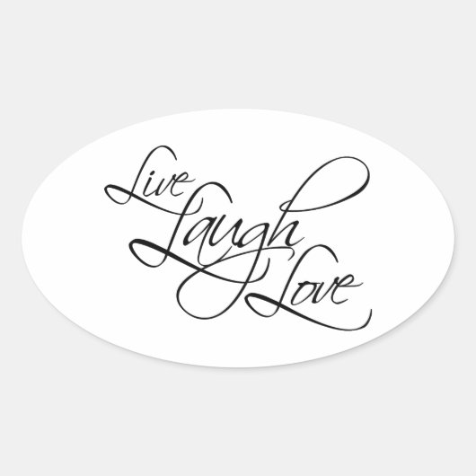 Sticker Ovale Personnaliser d'amour Live Laugh (Devant)