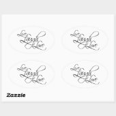 Sticker Ovale Personnaliser d'amour Live Laugh (Feuille)