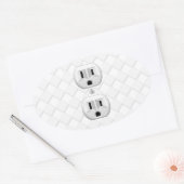 Sticker Ovale Personnaliser d'amusement de la prise de courant é (Enveloppe)