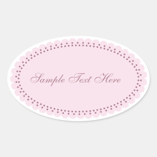 Sticker Ovale Personnaliser la beauté élégante rose oval (Devant)