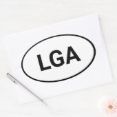 Sticker Ovale Personnaliser le code de l'aéroport (Enveloppe)