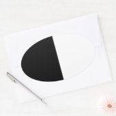 Sticker Ovale Personnaliser moyenne noire et blanche (Enveloppe)
