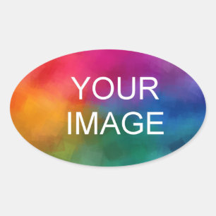 Sticker Ovale Personnaliser Télécharger votre photo Image Logo d