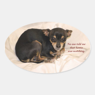 Sticker Ovale Personne ne m'a dit que Père Noël regardait.