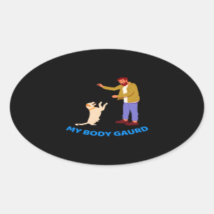 Sticker Ovale " Pet Jouant Bond "