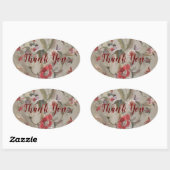 Sticker Ovale Pétales et pastels : Collection d'autocollants flo (Feuille)