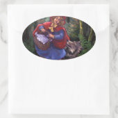 Sticker Ovale Petit Chaperon Rouge (Sac)