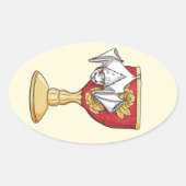 Sticker Ovale Petit chauve-souris blanche (Devant)