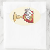 Sticker Ovale Petit chauve-souris blanche (Sac)