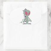 Sticker Ovale Petit Chupacabra mignon (Sac)