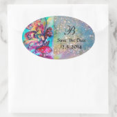 Sticker Ovale Petit Elfe de Champignons Sauvez le Monogramme Dat (Sac)