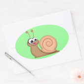 Sticker Ovale Petit escargot de dessin (Enveloppe)