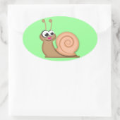 Sticker Ovale Petit escargot de dessin (Sac)