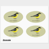 Sticker Ovale Petit goldfinch (Feuille)