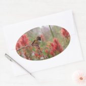 Sticker Ovale Petit oiseau gras (Enveloppe)