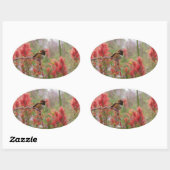 Sticker Ovale Petit oiseau gras (Feuille)