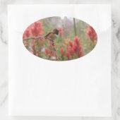 Sticker Ovale Petit oiseau gras (Sac)