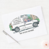 Sticker Ovale Petite entreprise avec nom sur la société Van (Enveloppe)