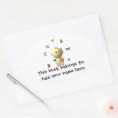 STICKER OVALE PETITE FILLE BÉBÉ AVEC 9 BUTTERFLITS (Enveloppe)