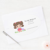 Sticker Ovale Petite petite fille - Pour la bibliothèque de (Enveloppe)
